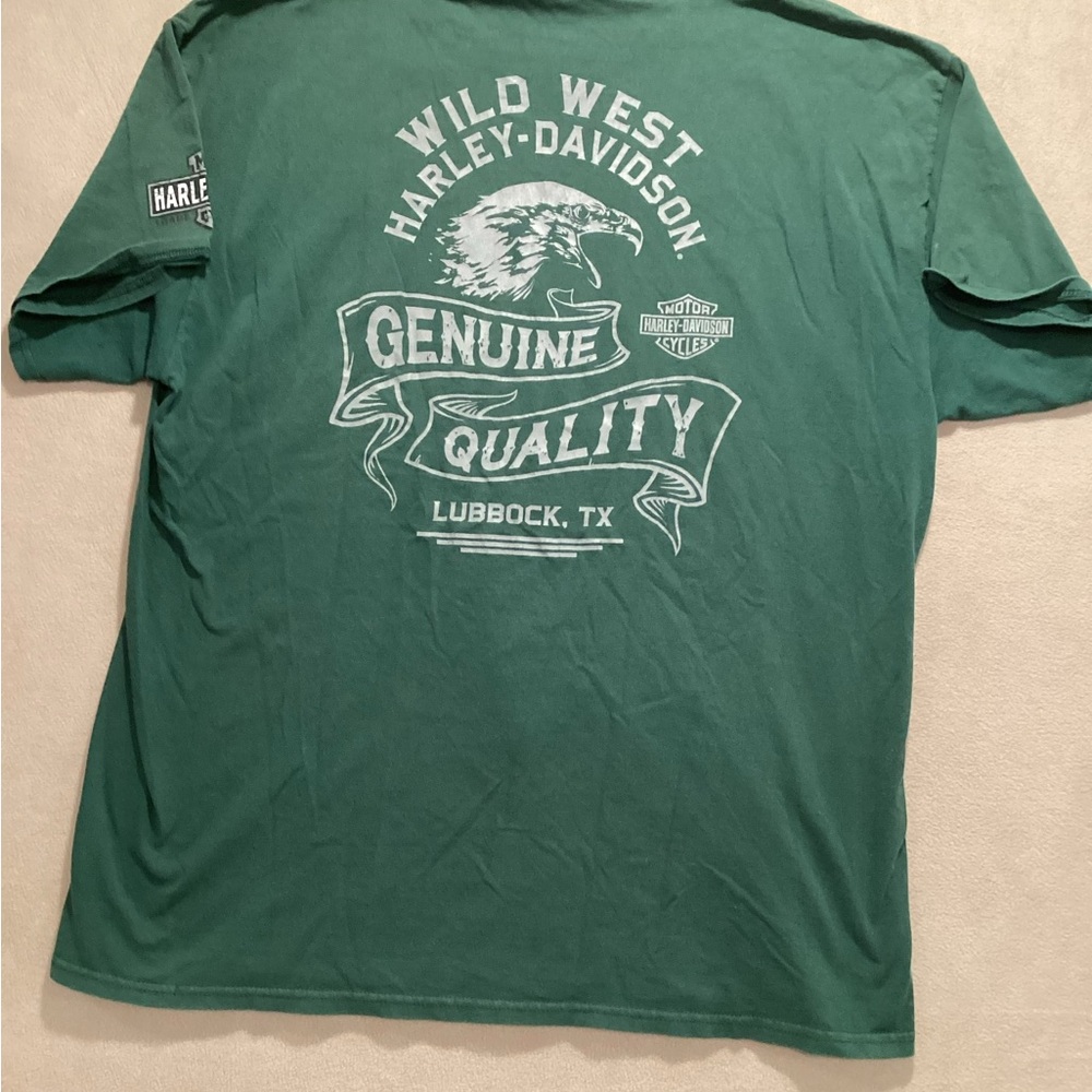 Harley-Davidson Green 'Wild West Genuine Quality' Graphic Tee